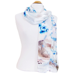 foulard écharpe soie bleu akemi 1