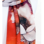 foulard écharpe soie orange lotus 2
