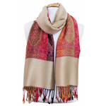 étole beige pashmina motifs 5
