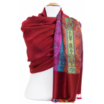 étole rouge  pashmina motifs 1