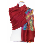 étole rouge  pashmina motifs 3