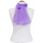 Foulard mauve mousseline de soie 1