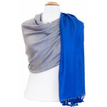 Etole bleu roi beige pashmina réversible 1