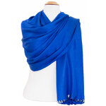 Etole bleu roi beige pashmina réversible 3