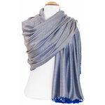 Etole bleu roi beige pashmina réversible 4