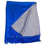 Etole bleu roi beige pashmina réversible 5