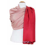 Etole rouge écru   pashmina réversible 1