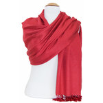 Etole rouge écru   pashmina réversible 3