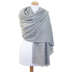 Etole cachemire laine gris clair 1