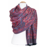 etole femme pashmina rouge bleu baroque 1