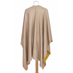 poncho beige jaune moutarde réversible 6