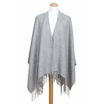 poncho cachemire laine gris 1