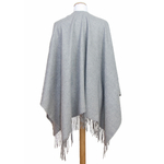 poncho cachemire laine gris 3