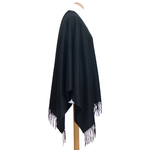 poncho cachemire laine noir 2