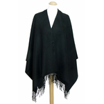 poncho cachemire laine noir 1