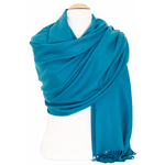 étole bleu canard femme cachemire laine 1