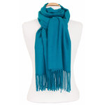 étole bleu canard femme cachemire laine 3