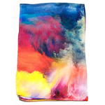 foulard écharpe soie femme bleu nuages