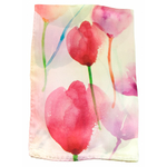 foulard femme rose tulipes