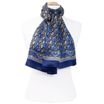 foulard bleu marine soie homme Laurent