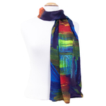 foulard écharpe soie femme bleu Arya