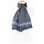 foulard gris soie homme paisley frise