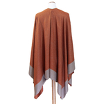 poncho femme orange brique  grège Lise