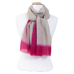 écharpe femme laine fine gris rose