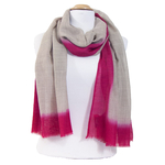 echarpe gris rose laine fine pour femme
