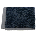 echarpe fine laine soie gris noir panthère pour femme