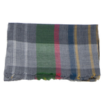 echarpe fine laine gris rayures multicolores mixte