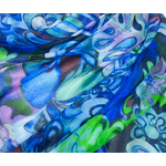étole en soie bleu motifs fleurs nira