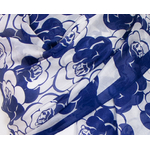 étole en soie bleu marine fleurs Ambre