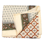 foulard femme paréo coton indien traditionnel beige Indiana