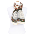 foulard cheche pareo beige coton traditionnel indien Indiana