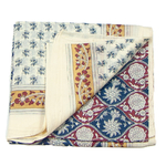 foulard femme paréo coton indien traditionnel bleu Kali