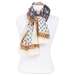 foulard cheche pareo bleu coton traditionnel indien Kali