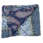 foulard femme paréo coton indien traditionnel bleu marine Jay