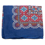 foulard femme paréo coton indien traditionnel bleu marine Chana