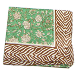 foulard femme paréo coton indien traditionnel vert Tanara