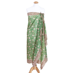 pareo foulard vert pour femme imprimé traditionnel indien  Tanara