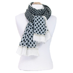 chèche foulard noir et bleu gris homme en coton Benoit