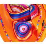 carré de soie foulard orange cercles