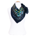 carré en soie foulard femme noir Marise