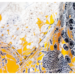 foulard carré soie jaune 110 cm pour femme Solène