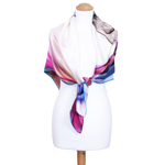 foulard carré de soie femme rose 110 cm Sybille