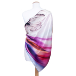 carré en soie foulard femme rose 110 cm Sybille