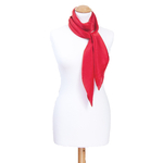 Foulard carré en soie rouge uni 110 cm