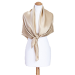 foulard carré de soie femme beigechampagne uni 110 cm