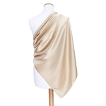 carré en soie foulard femme beige champagne uni 110 cm